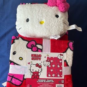 Brand new with tags Hello Kitty Valentines Pillow and Plush Blanket.